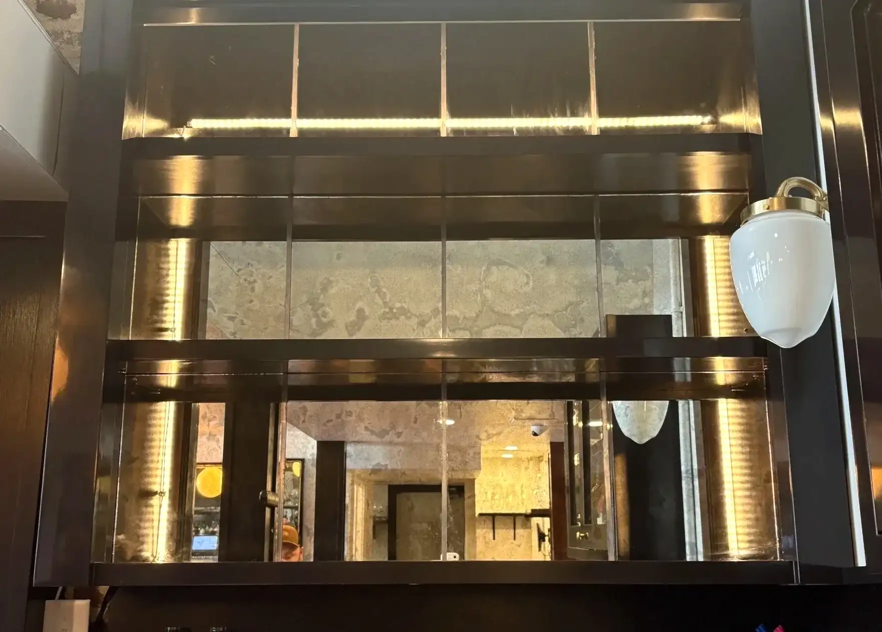Antique mirror back splash
